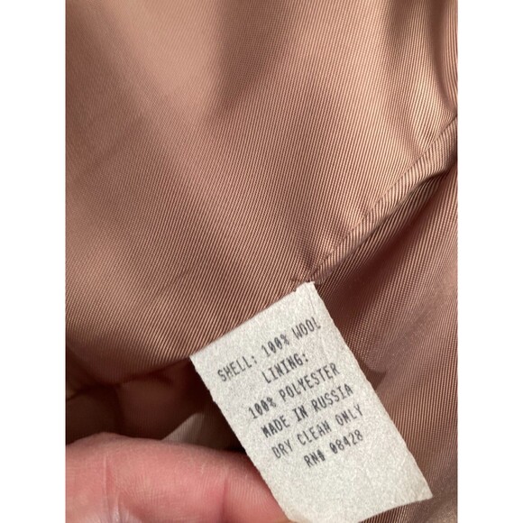 Vintage 80s Jacket 1980s Womens Beige Wool Tailored Spring Peacoat Size Medium - Picture 3 of 5